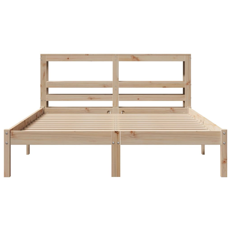 vidaXL tömör fenyőfa ágy matrac nélkül 120 x 190 cm