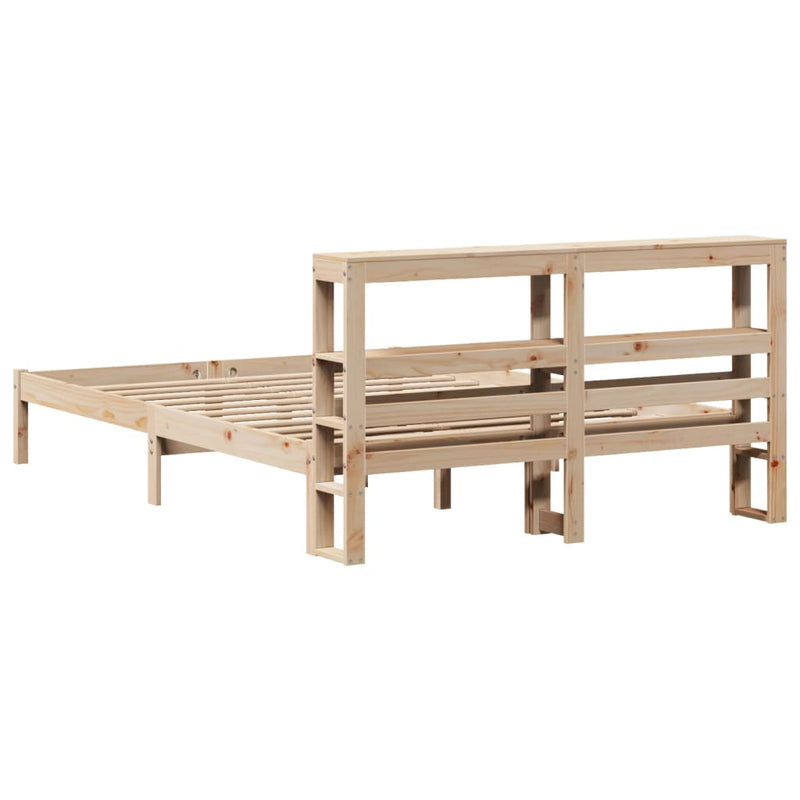 vidaXL tömör fenyőfa ágy matrac nélkül 120 x 190 cm