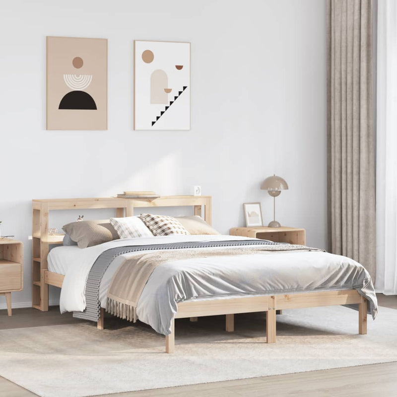 vidaXL tömör fenyőfa ágy matrac nélkül 120 x 190 cm