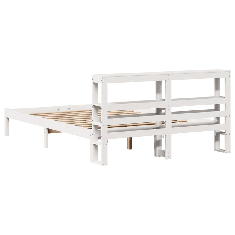 vidaXL fehér tömör fenyőfa ágy matrac nélkül 120 x 190 cm