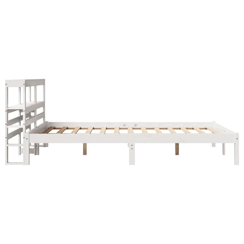 vidaXL fehér tömör fenyőfa ágy matrac nélkül 135 x 190 cm