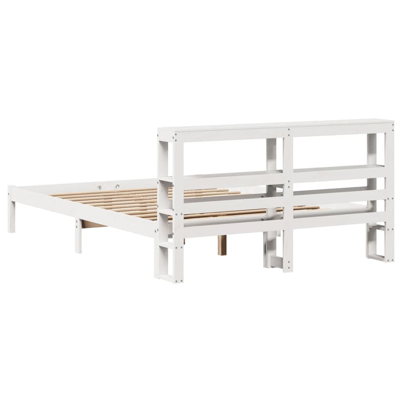 vidaXL fehér tömör fenyőfa ágy matrac nélkül 135 x 190 cm