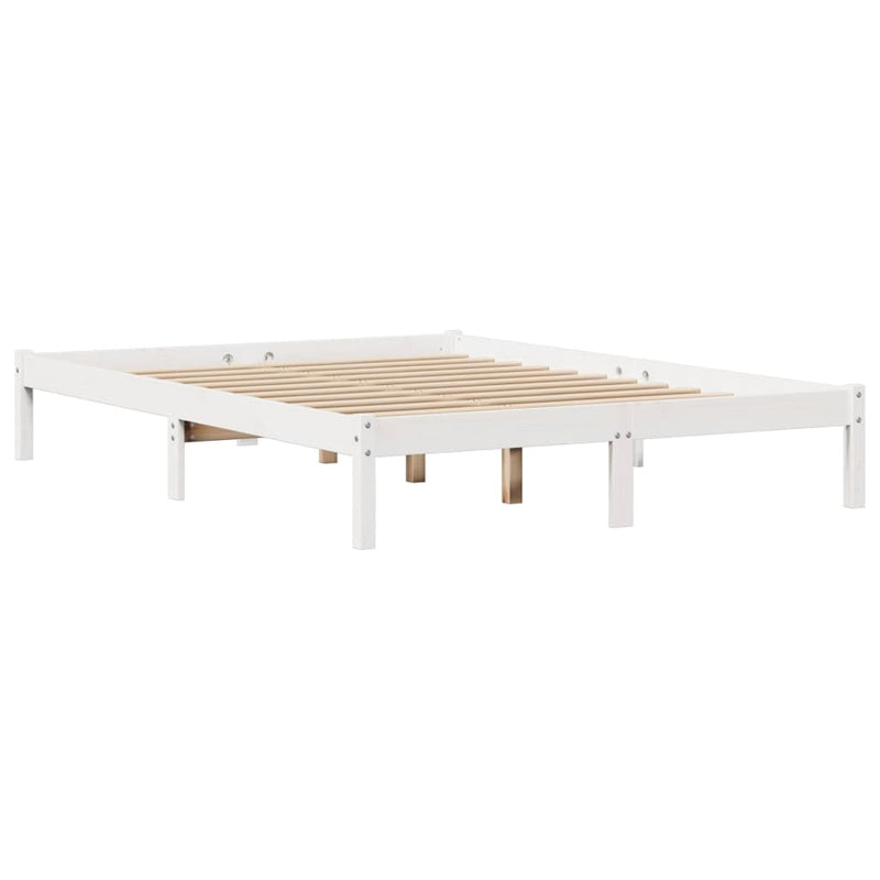 vidaXL fehér tömör fenyőfa ágy matrac nélkül 135 x 190 cm
