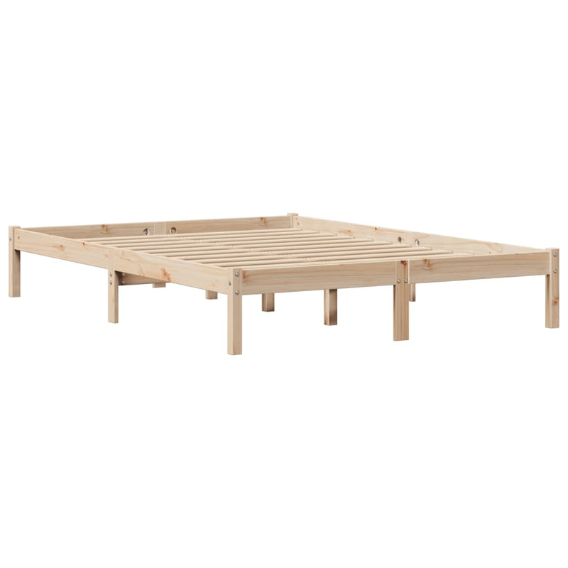 vidaXL tömör fenyőfa ágy matrac nélkül 140 x 190 cm