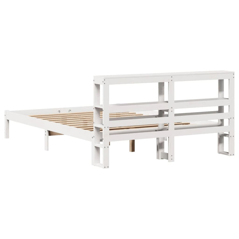 vidaXL fehér tömör fenyőfa ágy matrac nélkül 120 x 200 cm
