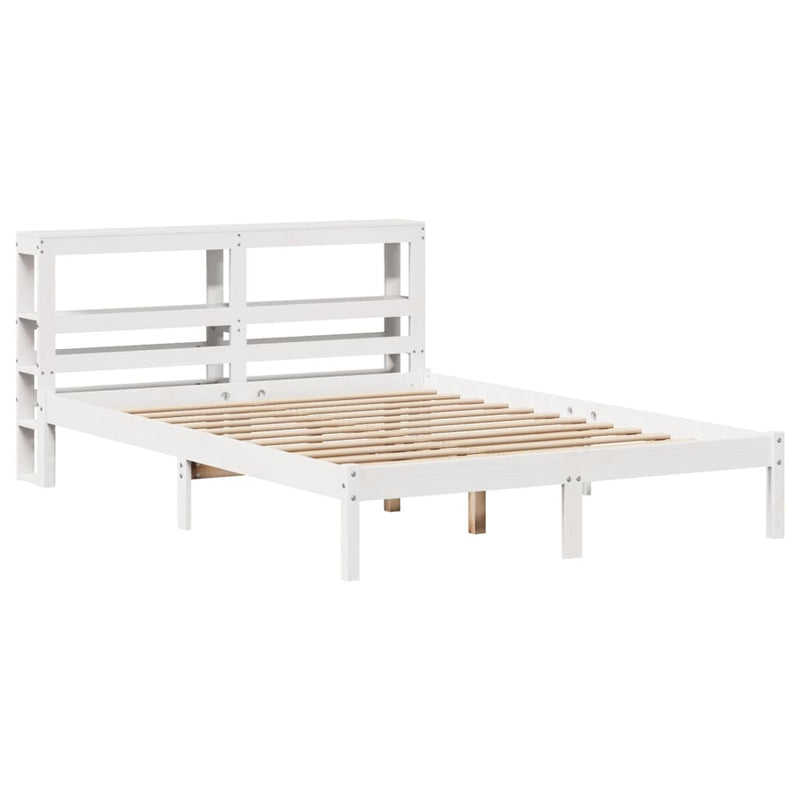vidaXL fehér tömör fenyőfa ágy matrac nélkül 150 x 200 cm