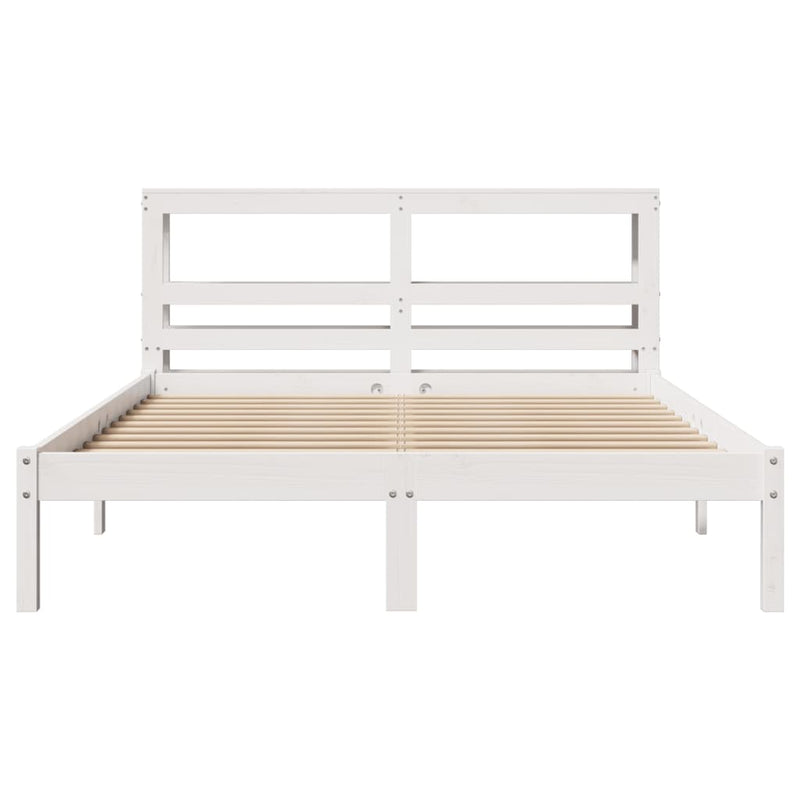 vidaXL fehér tömör fenyőfa ágy matrac nélkül 150 x 200 cm
