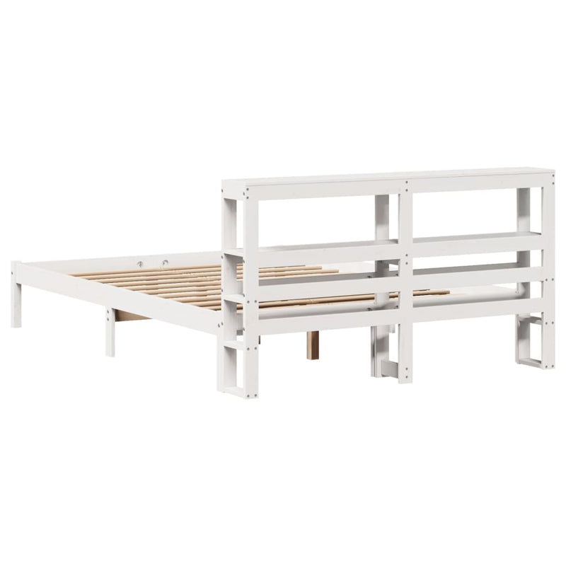 vidaXL fehér tömör fenyőfa ágy matrac nélkül 150 x 200 cm