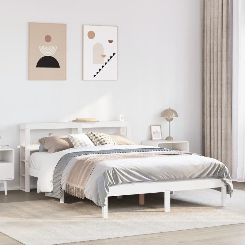 vidaXL fehér tömör fenyőfa ágy matrac nélkül 150 x 200 cm