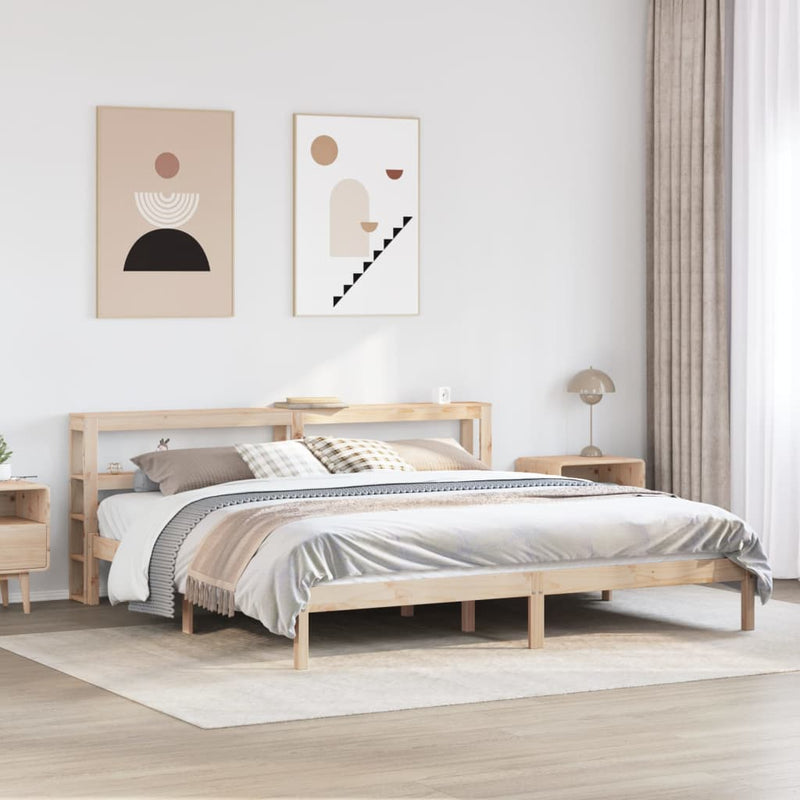 vidaXL tömör fenyőfa ágy matrac nélkül 200 x 200 cm