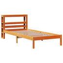 vidaXL viaszbarna tömör fenyőfa ágykeret fejtámlával 100 x 200 cm