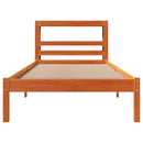 vidaXL viaszbarna tömör fenyőfa ágykeret fejtámlával 100 x 200 cm