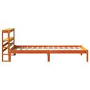 vidaXL viaszbarna tömör fenyőfa ágykeret fejtámlával 100 x 200 cm