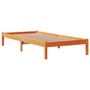 vidaXL viaszbarna tömör fenyőfa ágykeret fejtámlával 100 x 200 cm