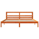 vidaXL viaszbarna tömör fenyőfa ágykeret fejtámlával 200 x 200 cm