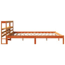 vidaXL viaszbarna tömör fenyőfa ágykeret fejtámlával 200 x 200 cm