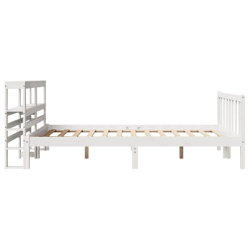 vidaXL fehér tömör fenyőfa ágy matrac nélkül 135 x 190 cm