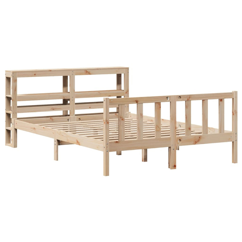 vidaXL tömör fenyőfa ágy matrac nélkül 140 x 190 cm