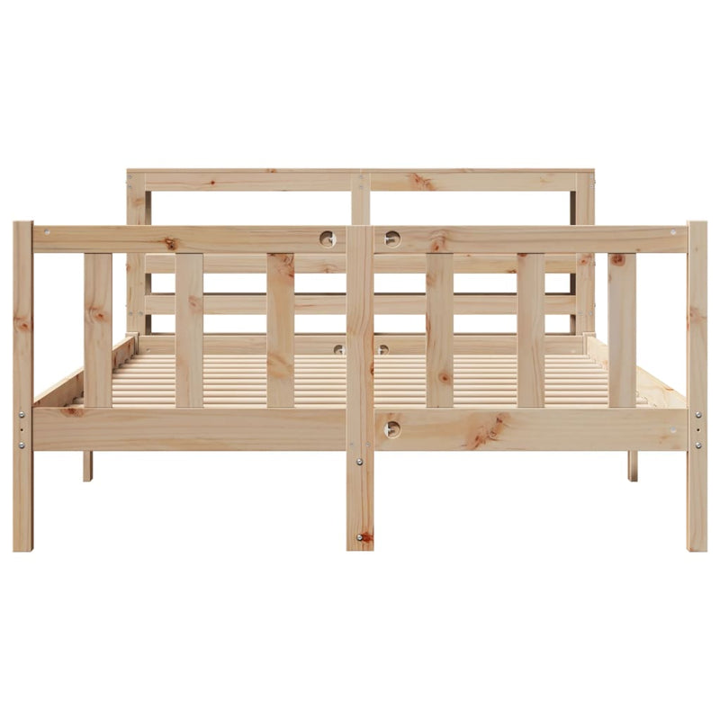 vidaXL tömör fenyőfa ágy matrac nélkül 140 x 190 cm