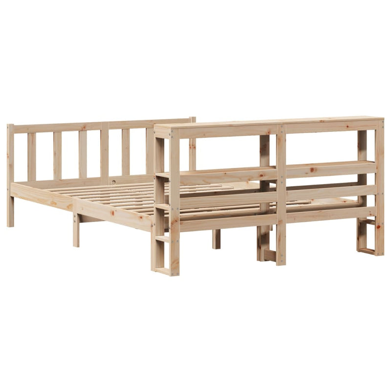 vidaXL tömör fenyőfa ágy matrac nélkül 140 x 190 cm