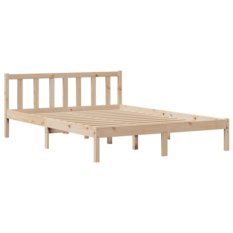 vidaXL tömör fenyőfa ágy matrac nélkül 140 x 190 cm