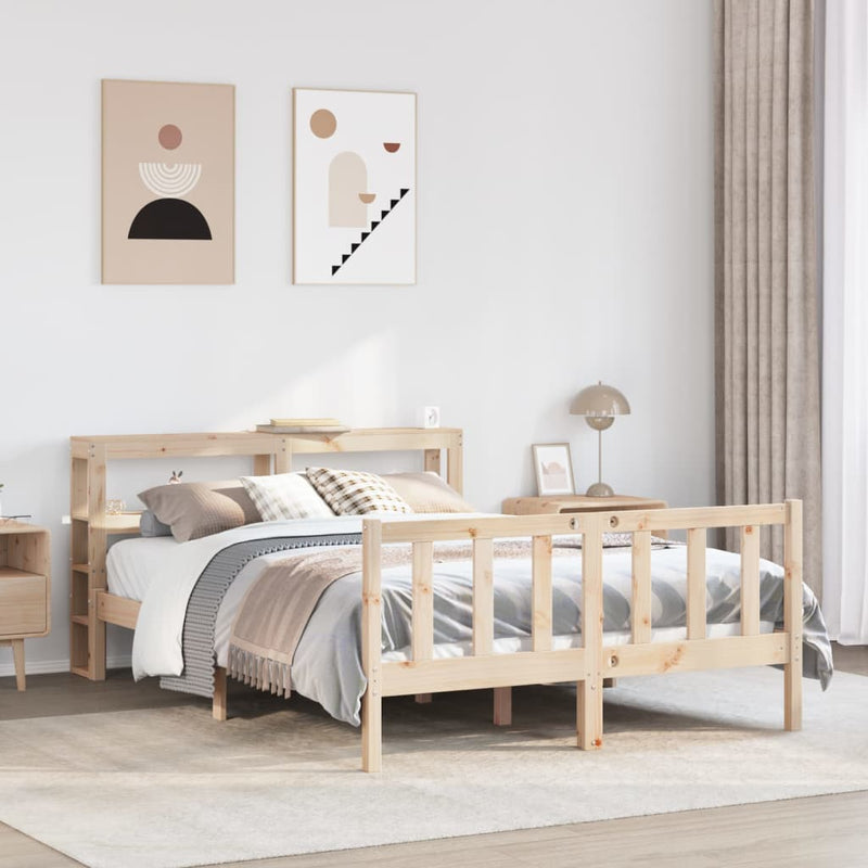 vidaXL tömör fenyőfa ágy matrac nélkül 140 x 200 cm