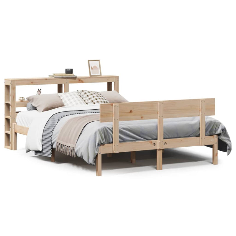 vidaXL tömör fenyőfa ágy matrac nélkül 140 x 190 cm