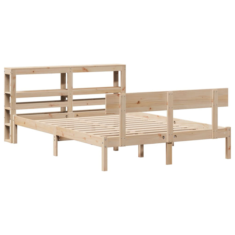 vidaXL tömör fenyőfa ágy matrac nélkül 140 x 190 cm