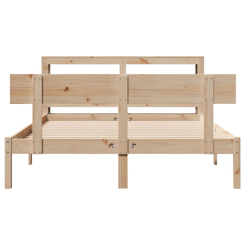vidaXL tömör fenyőfa ágy matrac nélkül 140 x 190 cm