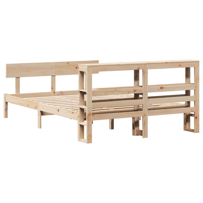 vidaXL tömör fenyőfa ágy matrac nélkül 140 x 190 cm