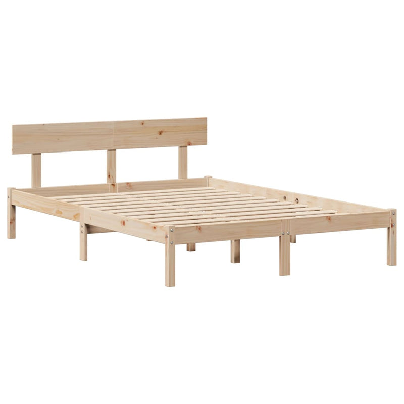 vidaXL tömör fenyőfa ágy matrac nélkül 140 x 190 cm