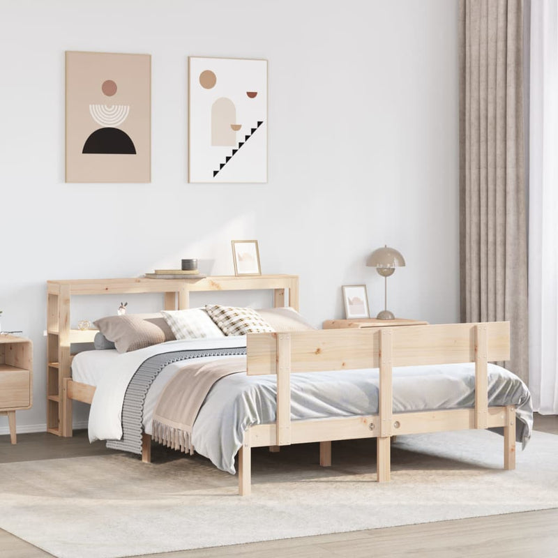 vidaXL tömör fenyőfa ágy matrac nélkül 140 x 190 cm