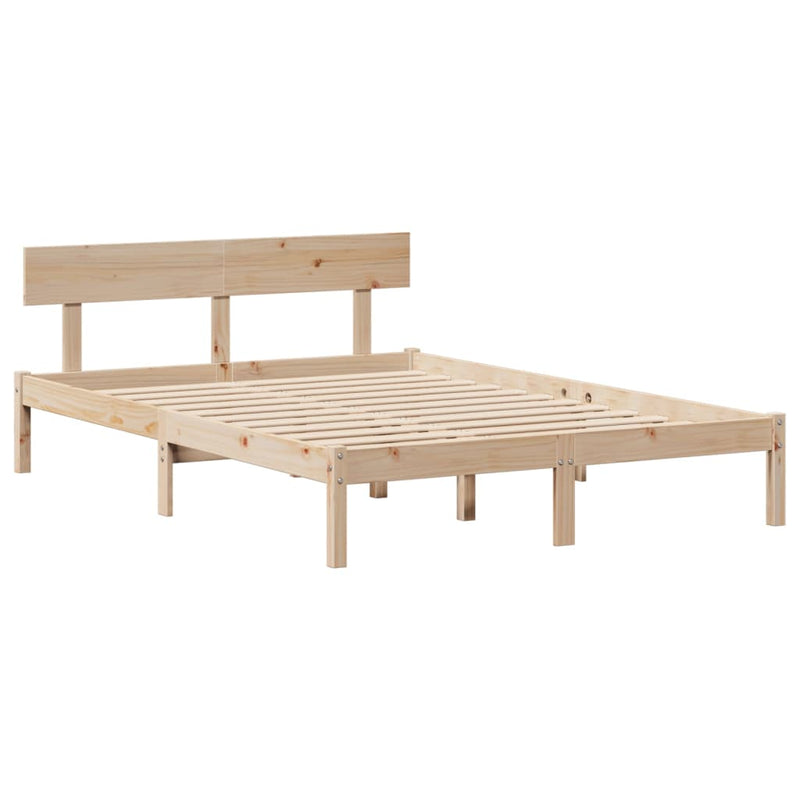 vidaXL tömör fenyőfa ágy matrac nélkül 140 x 200 cm