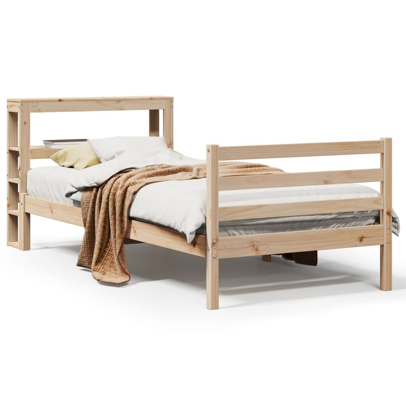 vidaXL tömör fenyőfa ágykeret matrac nélkül 90 x 190 cm