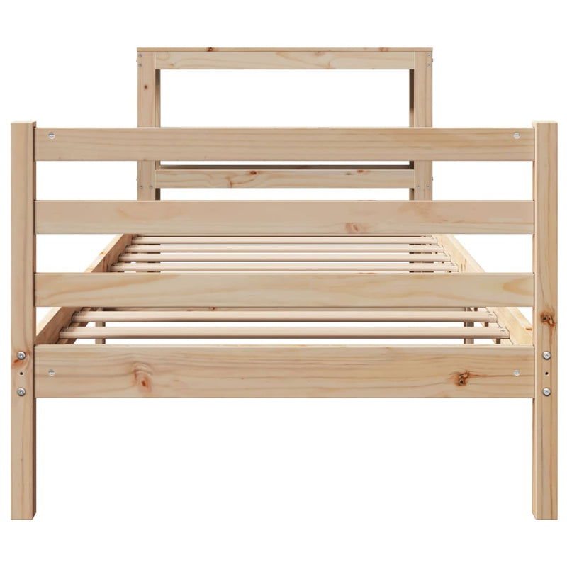 vidaXL tömör fenyőfa ágykeret matrac nélkül 90 x 190 cm