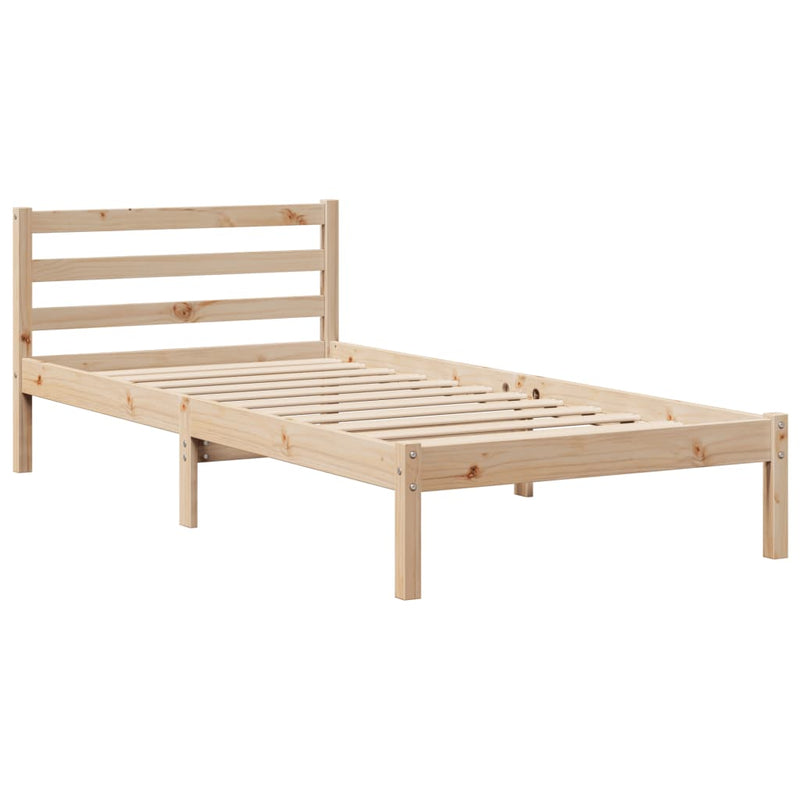 vidaXL tömör fenyőfa ágykeret matrac nélkül 90 x 190 cm
