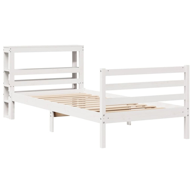 vidaXL fehér tömör fenyőfa ágykeret matrac nélkül 90 x 190 cm