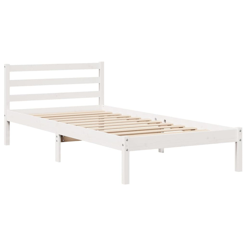 vidaXL fehér tömör fenyőfa ágykeret matrac nélkül 90 x 190 cm