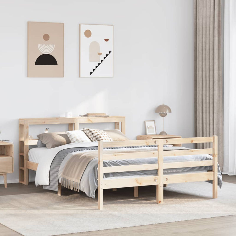 vidaXL tömör fenyőfa ágy matrac nélkül 120 x 190 cm