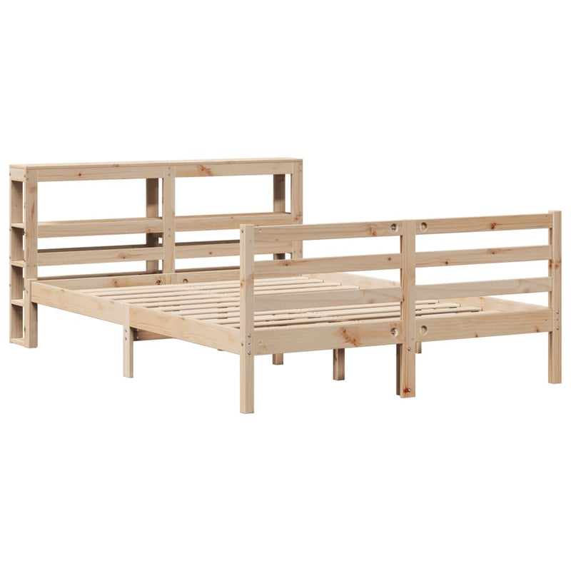 vidaXL tömör fenyőfa ágy matrac nélkül 140 x 190 cm