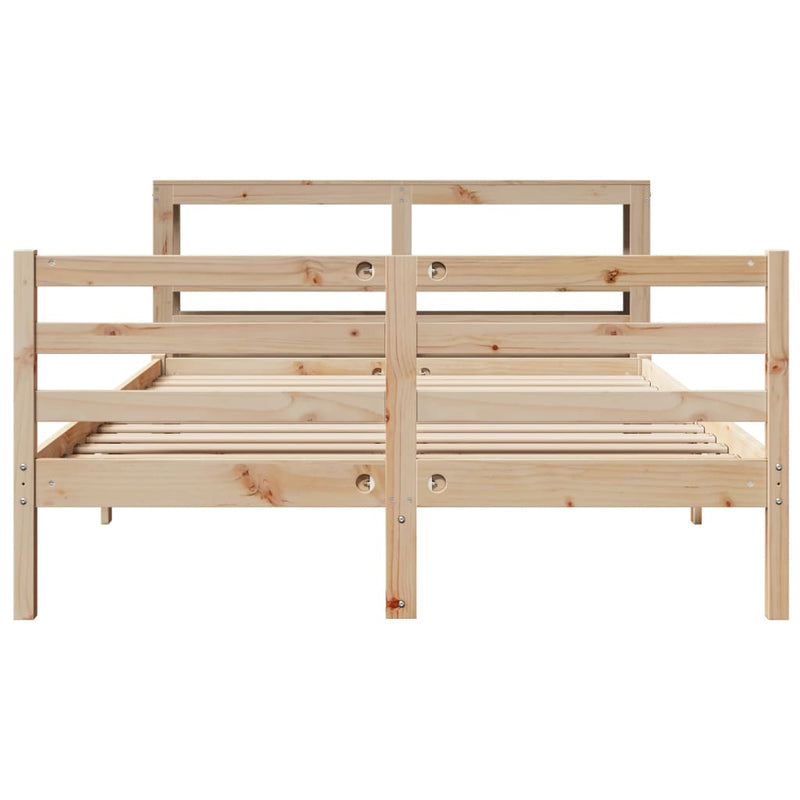 vidaXL tömör fenyőfa ágy matrac nélkül 140 x 190 cm