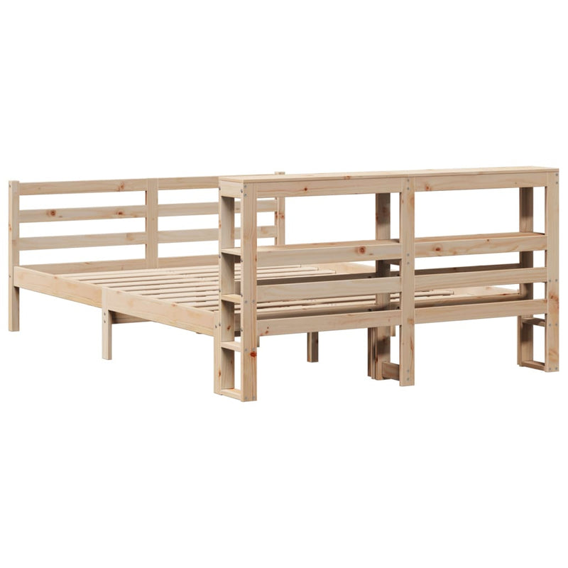 vidaXL tömör fenyőfa ágy matrac nélkül 140 x 190 cm