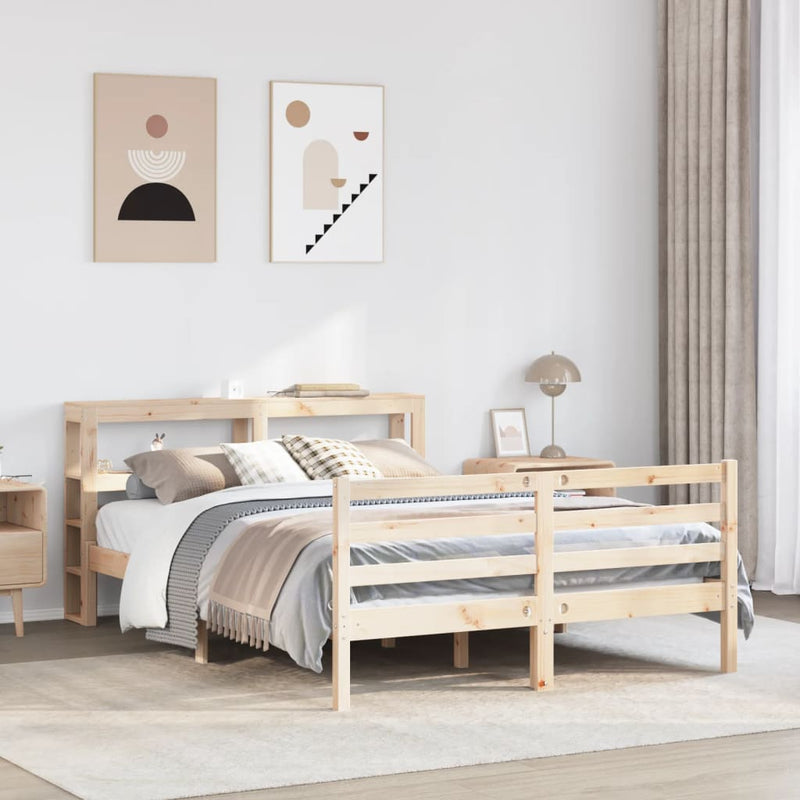 vidaXL tömör fenyőfa ágy matrac nélkül 140 x 190 cm