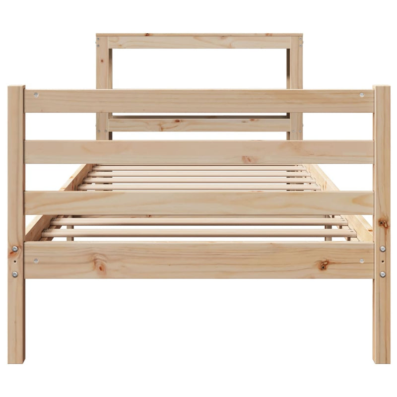 vidaXL tömör fenyőfa ágy matrac nélkül 100 x 200 cm