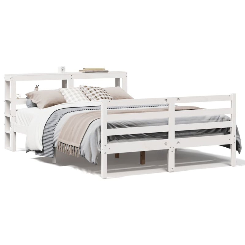 vidaXL fehér tömör fenyőfa ágy matrac nélkül 120 x 200 cm