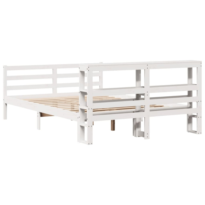 vidaXL fehér tömör fenyőfa ágy matrac nélkül 120 x 200 cm