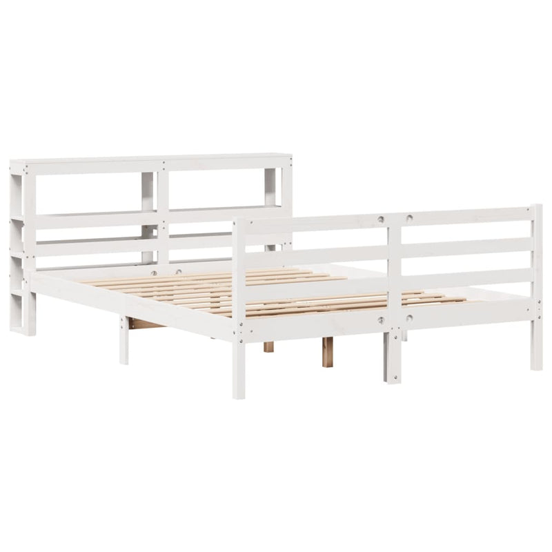vidaXL fehér tömör fenyőfa ágy matrac nélkül 160 x 200 cm