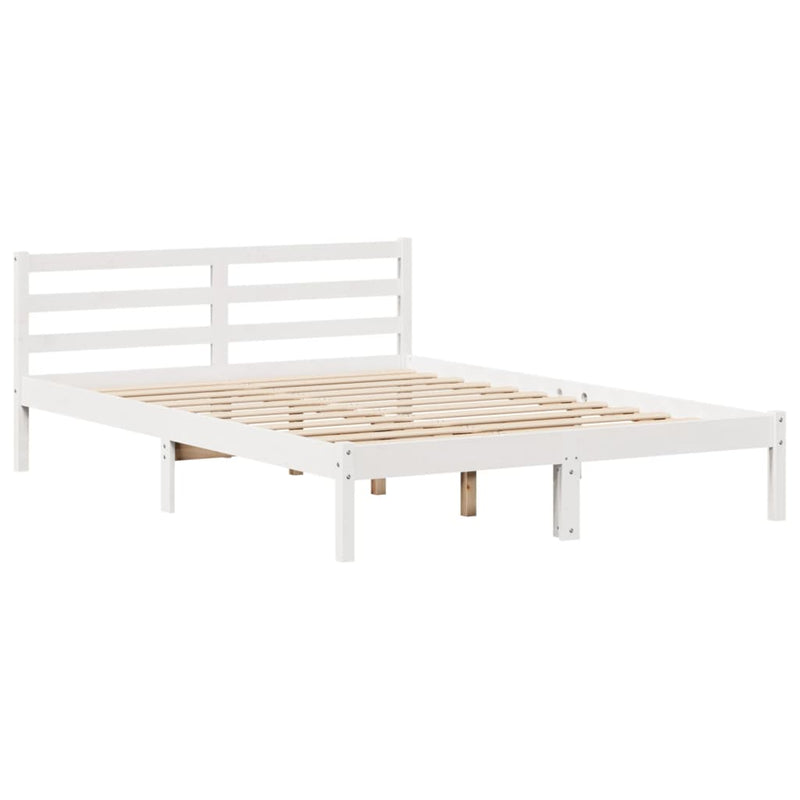 vidaXL fehér tömör fenyőfa ágy matrac nélkül 160 x 200 cm