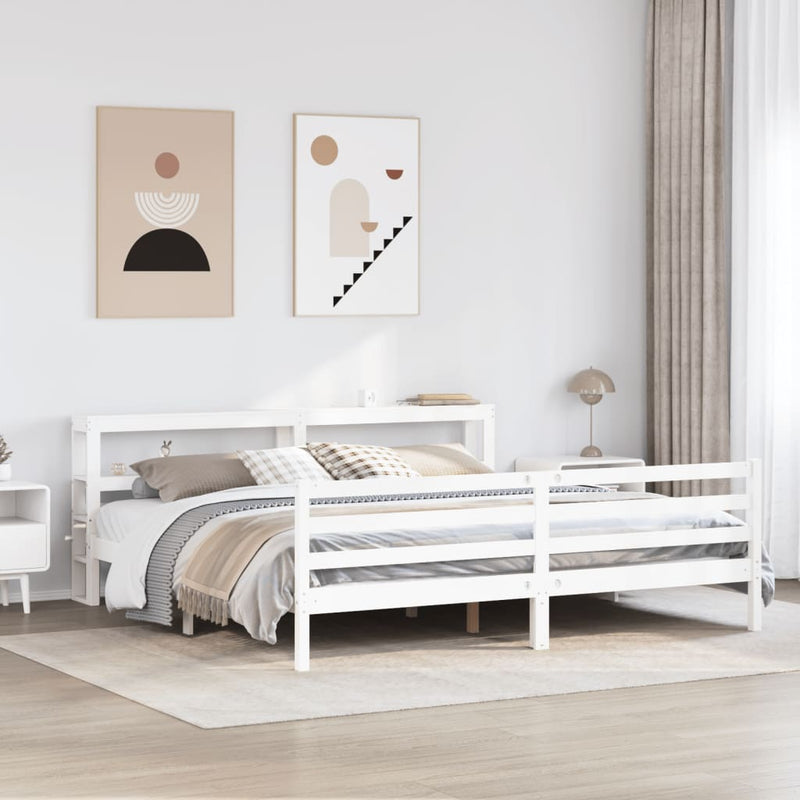 vidaXL fehér tömör fenyőfa ágy matrac nélkül 180 x 200 cm