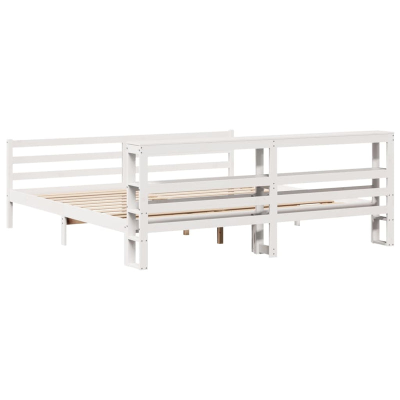 vidaXL fehér tömör fenyőfa ágy matrac nélkül 180 x 200 cm